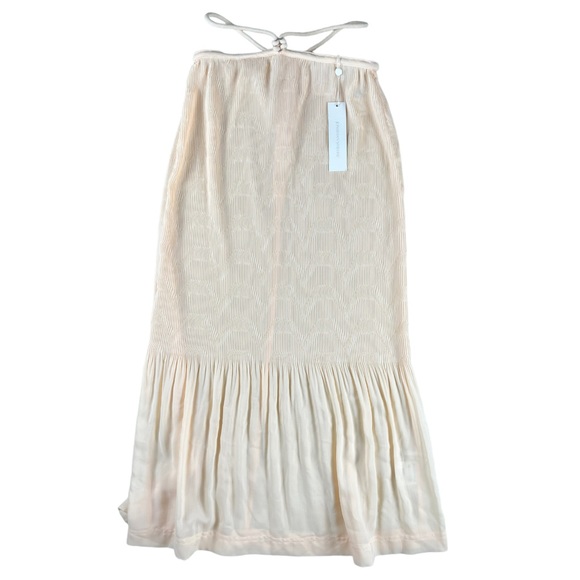 JONATHAN SIMKHAI Mia Tie-Waist Plissé Midi Skirt Size 4 Sandstone - Picture 6 of 17